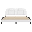Pemberly Row Faux Leather Queen Bed Frame without Mattress in White