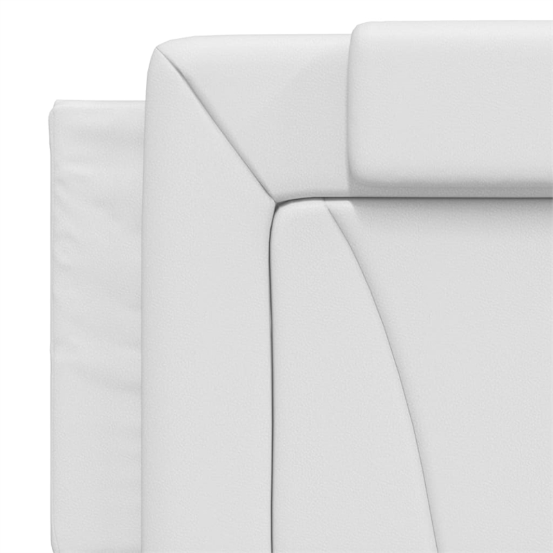 Pemberly Row Faux Leather Queen Bed Frame without Mattress in White