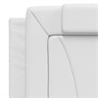 Pemberly Row Faux Leather Queen Bed Frame without Mattress in White