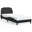 Pemberly Row Rectangular Faux leather Twin Bed Frame in Black