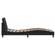 Pemberly Row Rectangular Faux leather Twin Bed Frame in Black