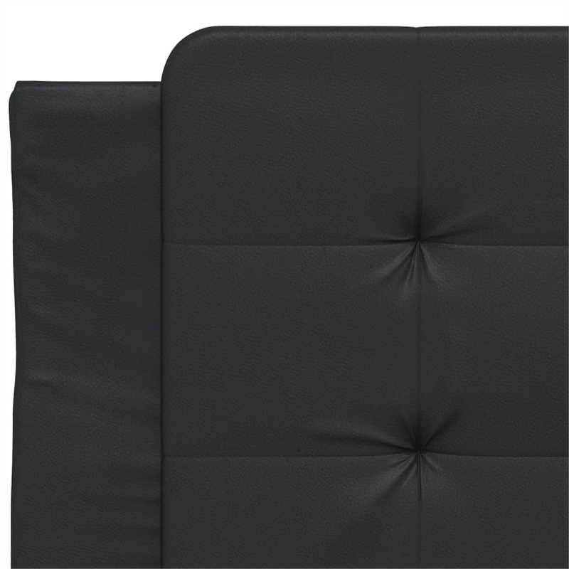 Pemberly Row Rectangular Faux leather Twin Bed Frame in Black