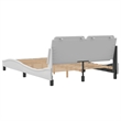 Pemberly Row Faux Leather Rectangular Full Bed Frame in White