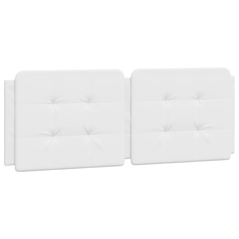Pemberly Row Faux Leather Rectangular Full Bed Frame in White