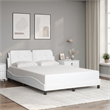 Pemberly Row Faux Leather Rectangular Full Bed Frame in White