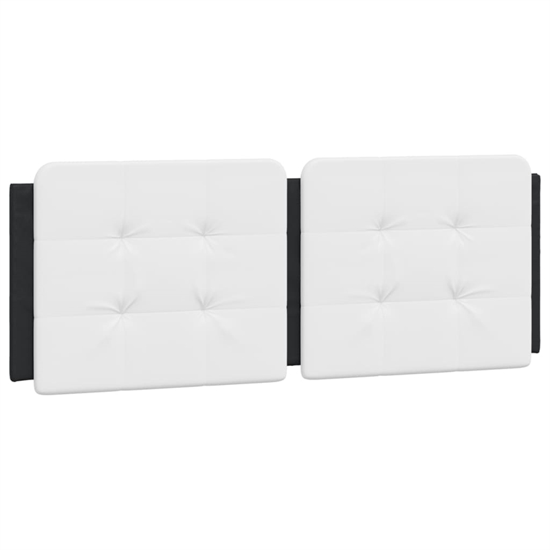 Pemberly Row Contemporary Faux Leather Full Bed Frame in Black and White