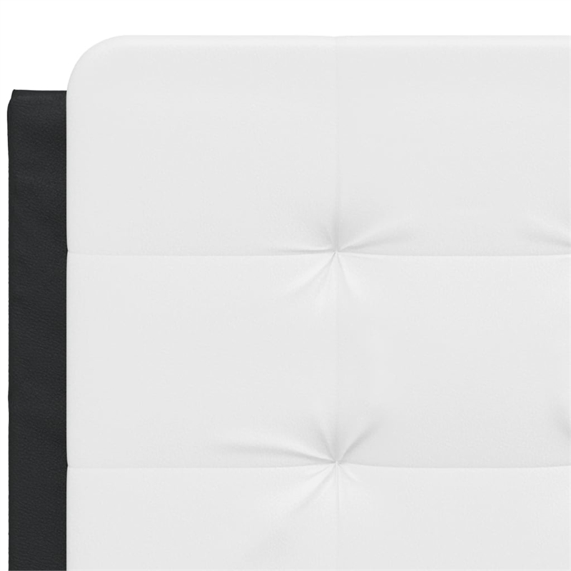 Pemberly Row Contemporary Faux Leather Full Bed Frame in Black and White