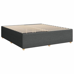 Pemberly Row Engineered Wood King Bed Frame in Dark Gray Fabric