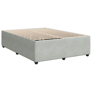 Pemberly Row Contemporary Queen Engineered Wood Bed Frame in Light Grey
