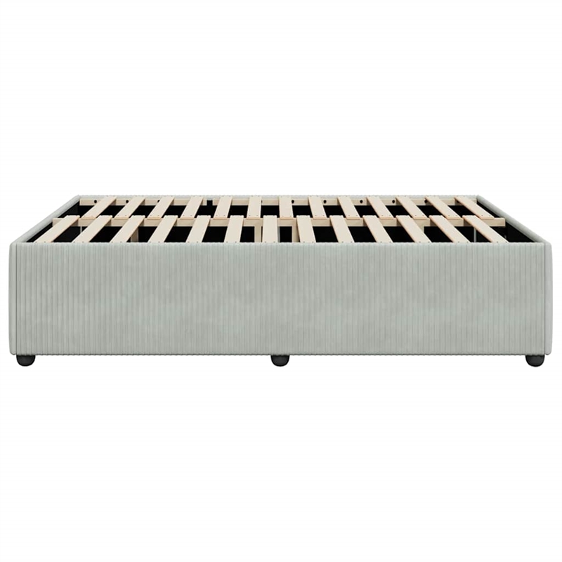 Pemberly Row Contemporary Queen Engineered Wood Bed Frame in Light Grey