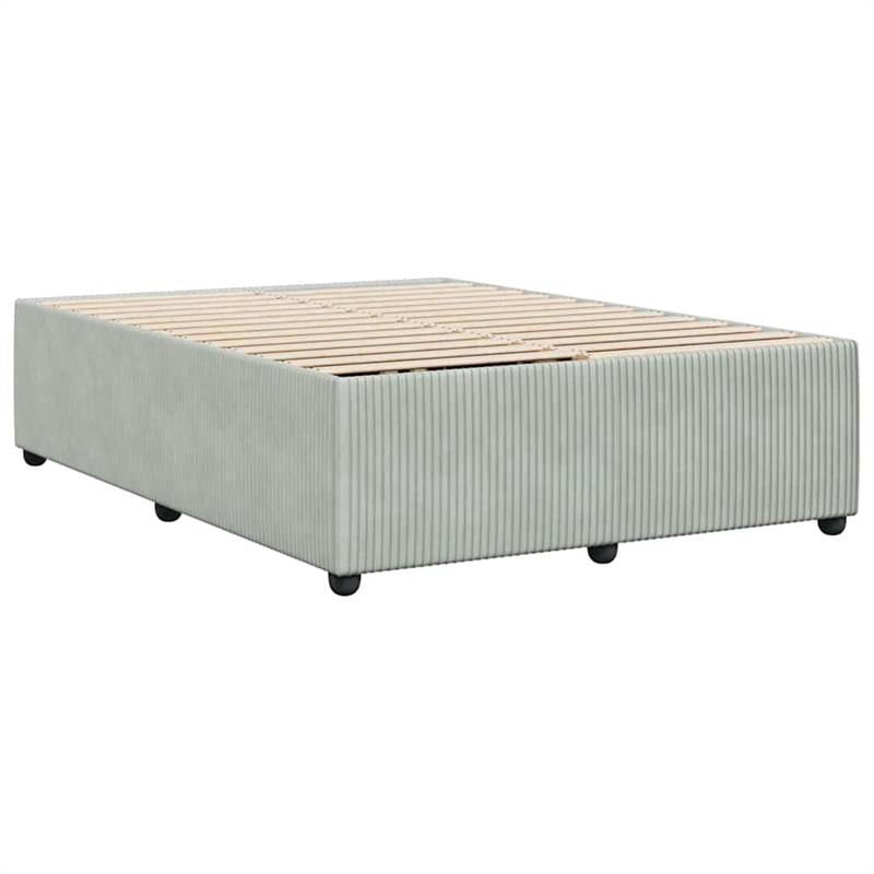 Pemberly Row Contemporary Queen Engineered Wood Bed Frame in Light Grey