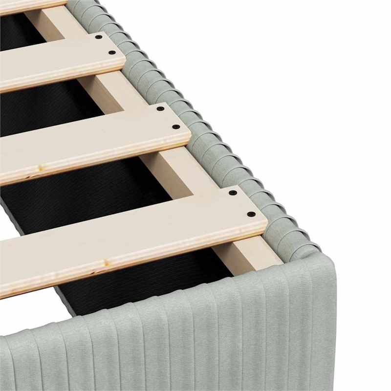 Pemberly Row Contemporary Queen Engineered Wood Bed Frame in Light Grey