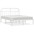 Pemberly Row Powder-Coated Steel Queen Size Bed Frame in White
