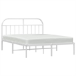Pemberly Row Powder-Coated Steel Queen Size Bed Frame in White