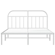 Pemberly Row Powder-Coated Steel Queen Size Bed Frame in White