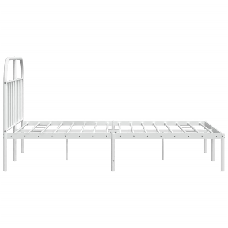 Pemberly Row Powder-Coated Steel Queen Size Bed Frame in White