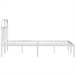 Pemberly Row Powder-Coated Steel Queen Size Bed Frame in White