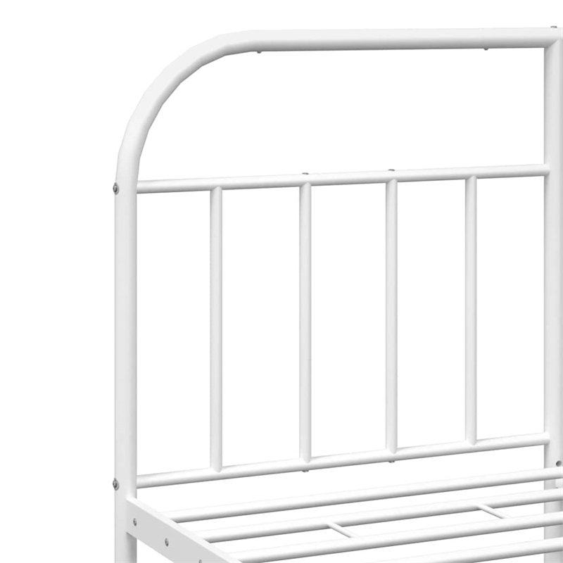 Pemberly Row Powder-Coated Steel Queen Size Bed Frame in White