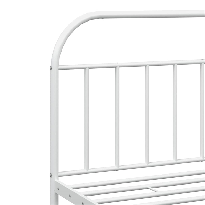 Pemberly Row Contemporary 76 x 80 Powder-Coated steel Bed Frame in White