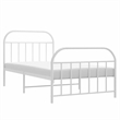 Pemberly Row Rectangular Powder-Coated Steel Twin Bed Frame in White
