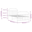 Pemberly Row Rectangular Powder-Coated Steel Twin Bed Frame in White