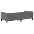 Pemberly Row Contemporary Solid Wood Twin Day Bed in Dark Grey Fabric