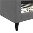 Pemberly Row Contemporary Solid Wood Twin Day Bed in Dark Grey Fabric