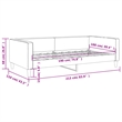 Pemberly Row Contemporary Solid Wood Twin Day Bed in Dark Grey Fabric