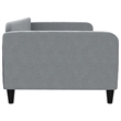 Pemberly Row Contemporary Solid Wood Twin Day Bed in Light Grey Fabric