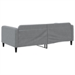 Pemberly Row Contemporary Solid Wood Twin Day Bed in Light Grey Fabric
