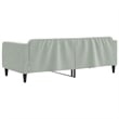 Pemberly Row Contemporary Solid Wood Twin Day Bed in Light Grey Fabric