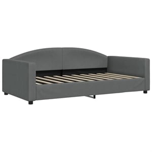 Pemberly Row Contemporary Polyester fabric Day Bed in Dark Gray