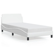 Pemberly Row Engineered wood Twin Bed Frame in Black and White