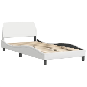 Pemberly Row Engineered wood Twin Bed Frame in Black and White
