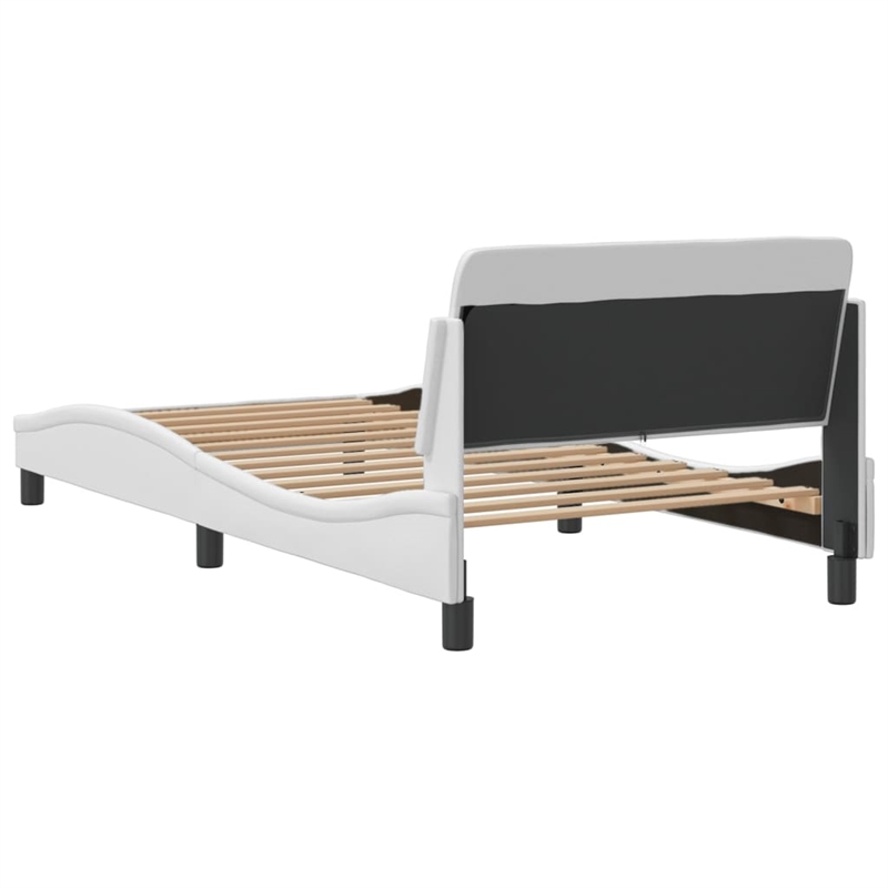 Pemberly Row Engineered wood Twin Bed Frame in Black and White