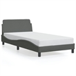 Pemberly Row Contemporary Engineered Wood Bed Frame in Dark Gray