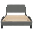 Pemberly Row Contemporary Engineered Wood Bed Frame in Dark Gray