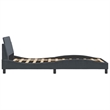 Pemberly Row Contemporary Fabric Twin XL Bed Frame in Dark Grey