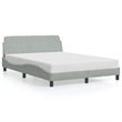 Pemberly Row Contemporary Velvet Upholstery Full Bed Frame in Black