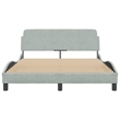 Pemberly Row Contemporary Velvet Upholstery Full Bed Frame in Black