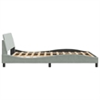 Pemberly Row Contemporary Velvet Upholstery Full Bed Frame in Black
