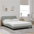 Pemberly Row Contemporary Velvet Upholstery Full Bed Frame in Black