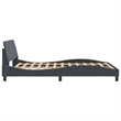 Pemberly Row Contemporary Velvet Full Bed Frame in Dark Grey