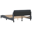 Pemberly Row Contemporary Velvet Full Bed Frame in Dark Grey