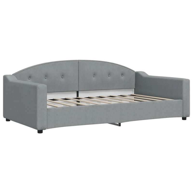 Pemberly Row Contemporary Polyester Fabric DayBed in Light Grey