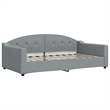 Pemberly Row Contemporary Polyester Fabric DayBed in Light Grey