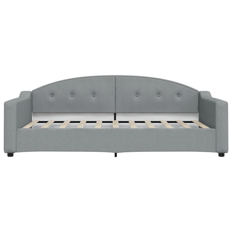 Pemberly Row Contemporary Polyester Fabric DayBed in Light Grey