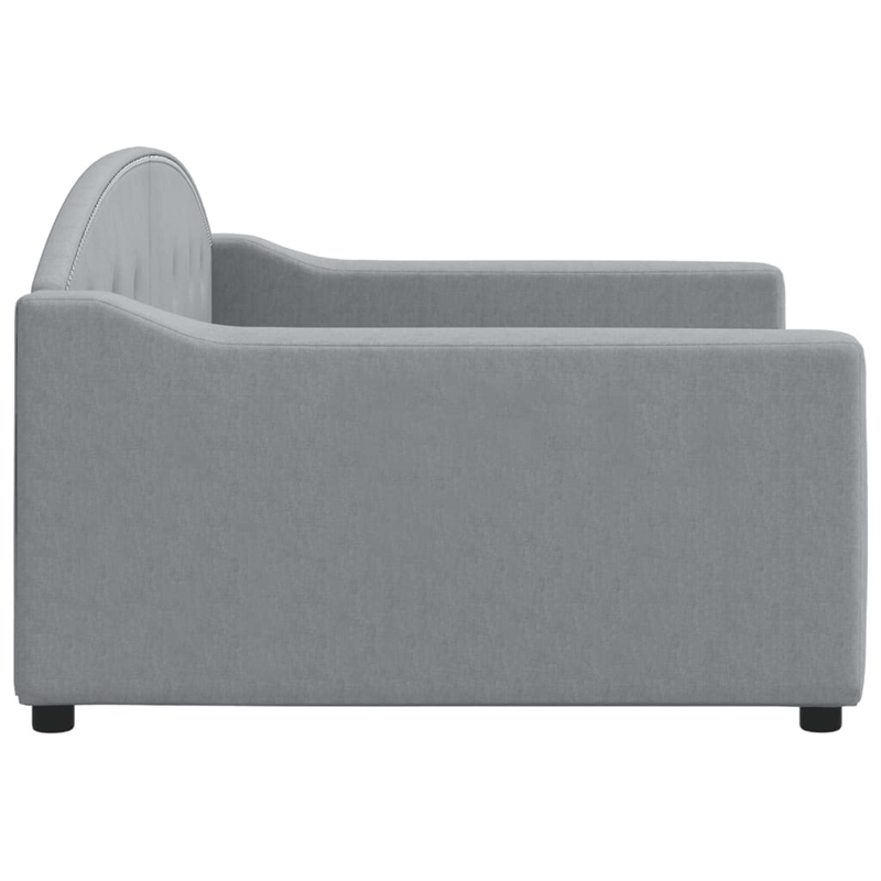 Pemberly Row Contemporary Polyester Fabric DayBed in Light Grey