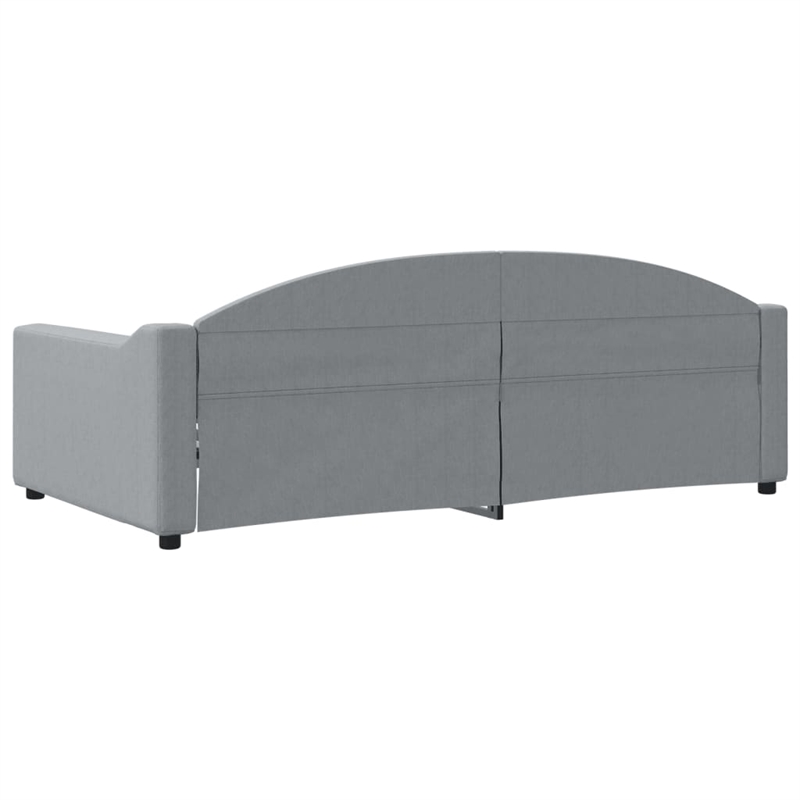 Pemberly Row Contemporary Polyester Fabric DayBed in Light Grey