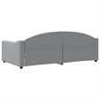Pemberly Row Contemporary Polyester Fabric DayBed in Light Grey